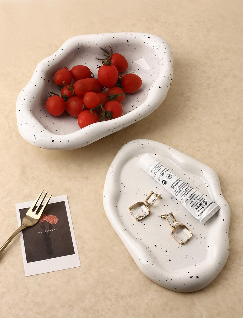 Cookies & chrome-plated ceramic tray and bowl