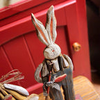 Wooden Retro Easter Bunny Outdoor Ornament