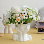 Ceramic Abstract Human Face Flower Vase