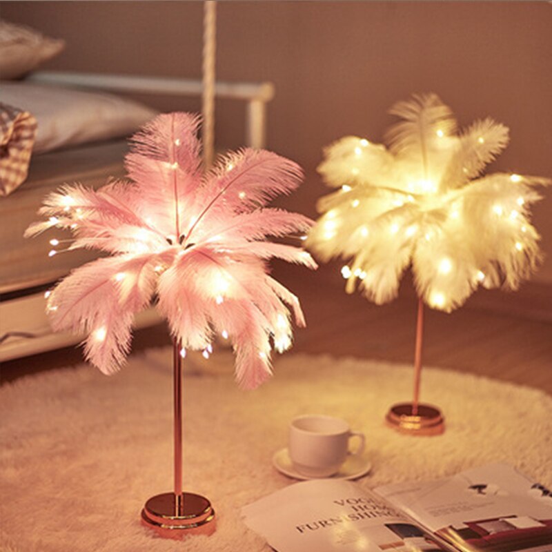 Feather Palm Creative Table Lamp