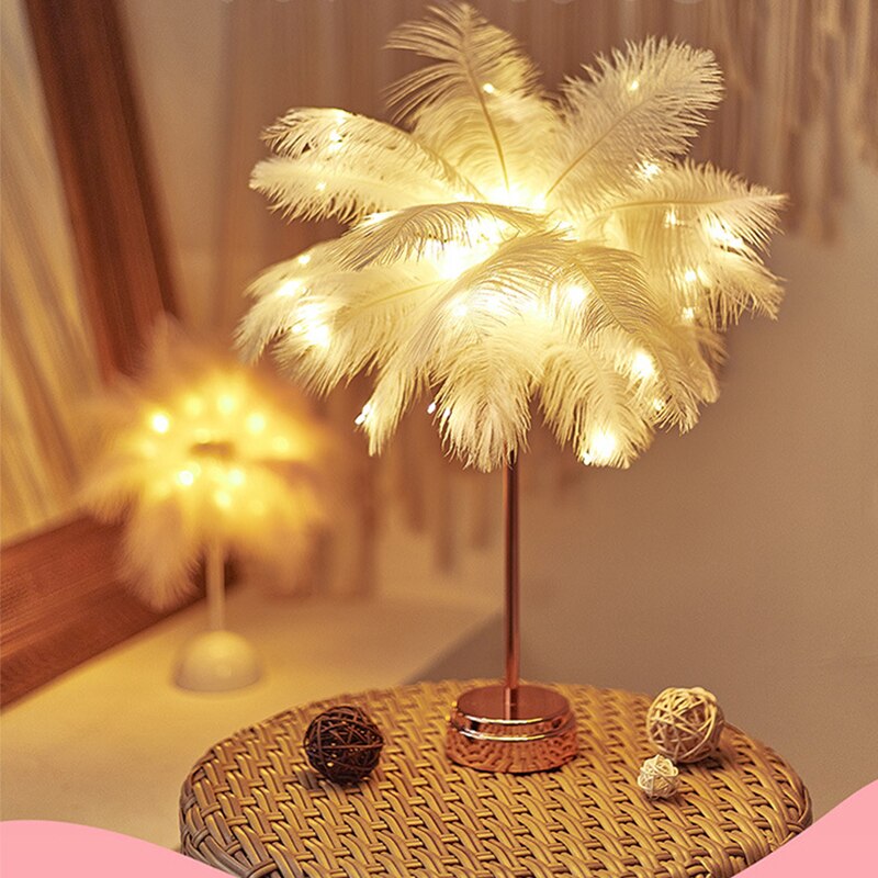 Feather Palm Creative Table Lamp