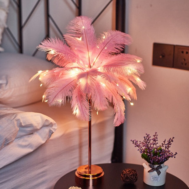 Feather Palm Creative Table Lamp