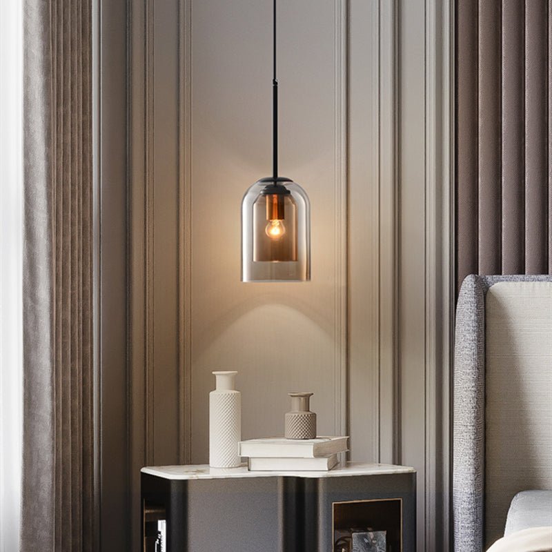Double glass pendant light