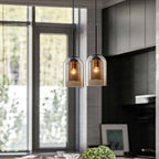 Double glass pendant light