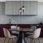 Double glass pendant light