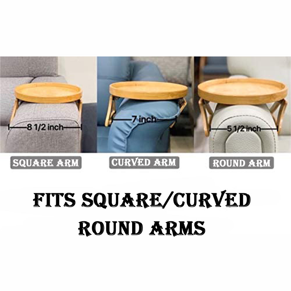 Creative Clip-On Bamboo Sofa Armrest Tray