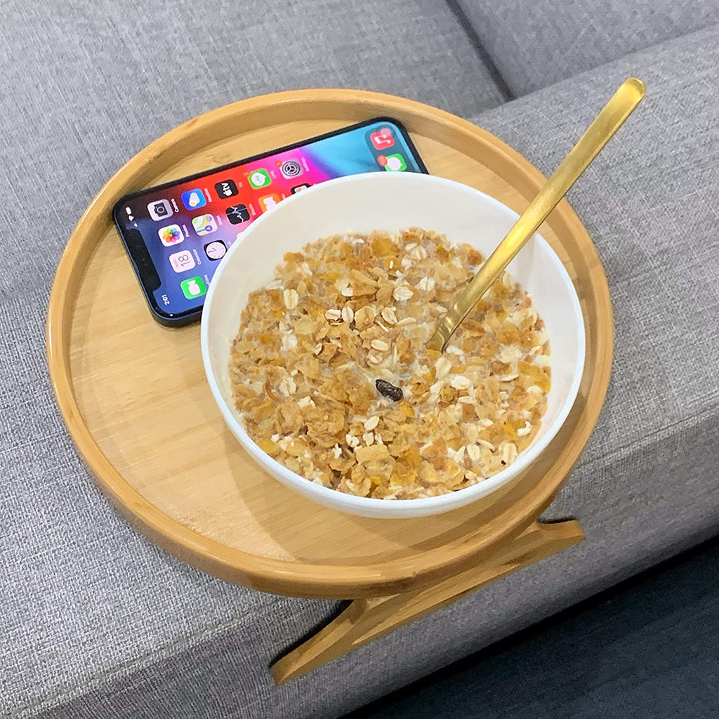 Creative Clip-On Bamboo Sofa Armrest Tray