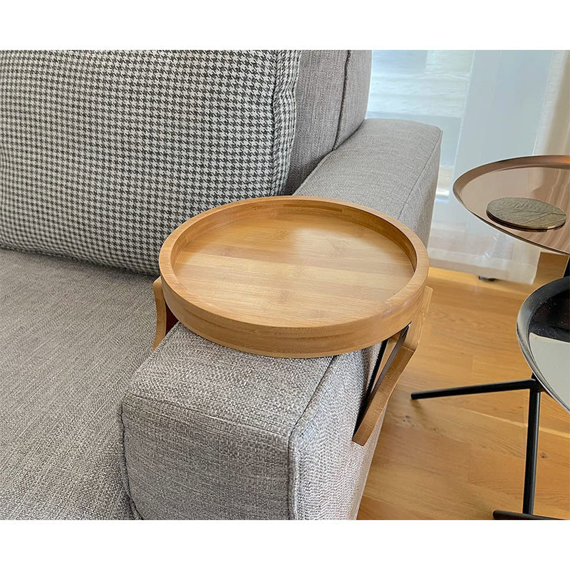 Creative Clip-On Bamboo Sofa Armrest Tray