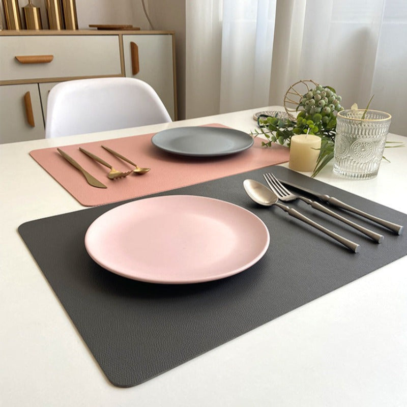 Modern Rectangular Waterproof PU Leather Place Mats