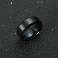Black titanium ring for men