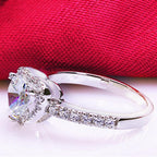 Silver Plated Crystal Love Heart Shaped Ring