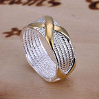 Silver Plated Wrapped Crystal Ring