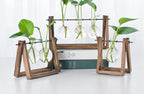 Decorative Wooden Vase With Wooden Tray