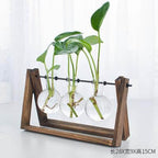 Decorative Wooden Vase With Wooden Tray