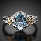 Silver Plated Alloy Crystal Ring