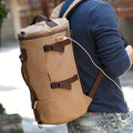 Cylinder package Multifunctional Male Fashion Backpack