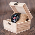 Bamboo Wooden Watch for Women With Embroidered Face