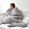 Handmade Chunky Knit Blanket Comfy & Warm - 80 x100 cm