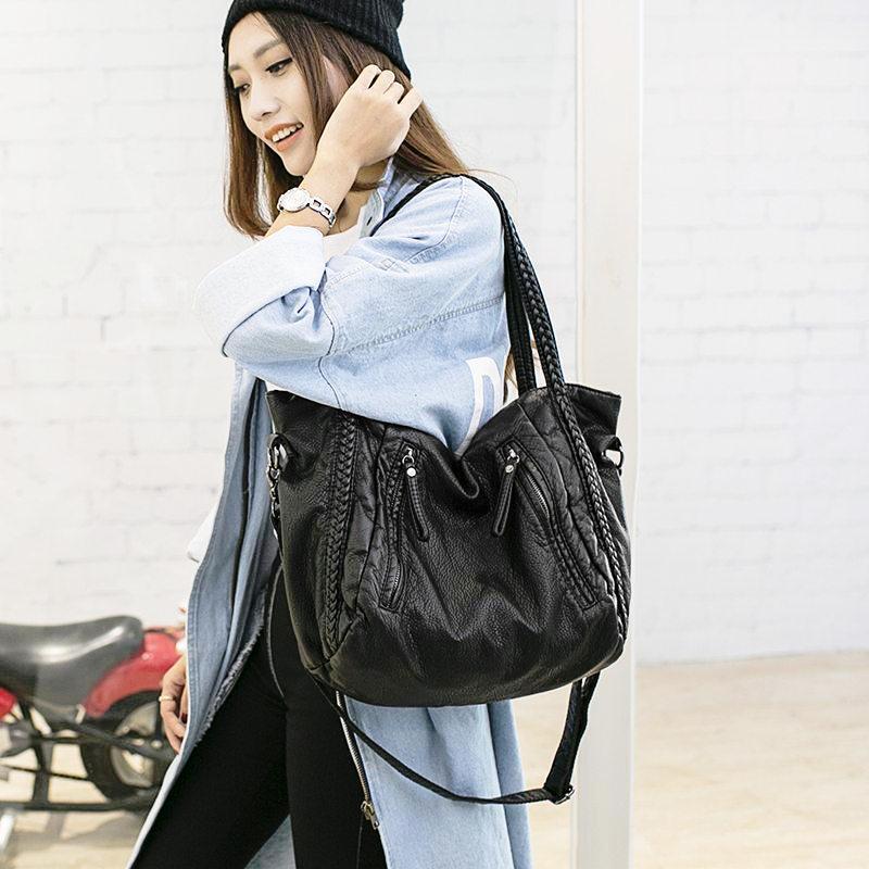 Sisjuly 2018 Black Leather Hobo Bags