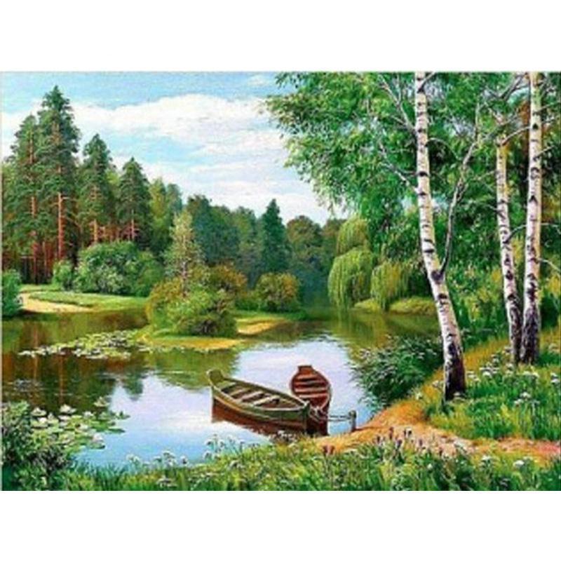 Row Boats on the Lake - GemPaint Kit