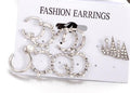 Jazzy - 9 Piece Set Pearl Punk Clip Earrings