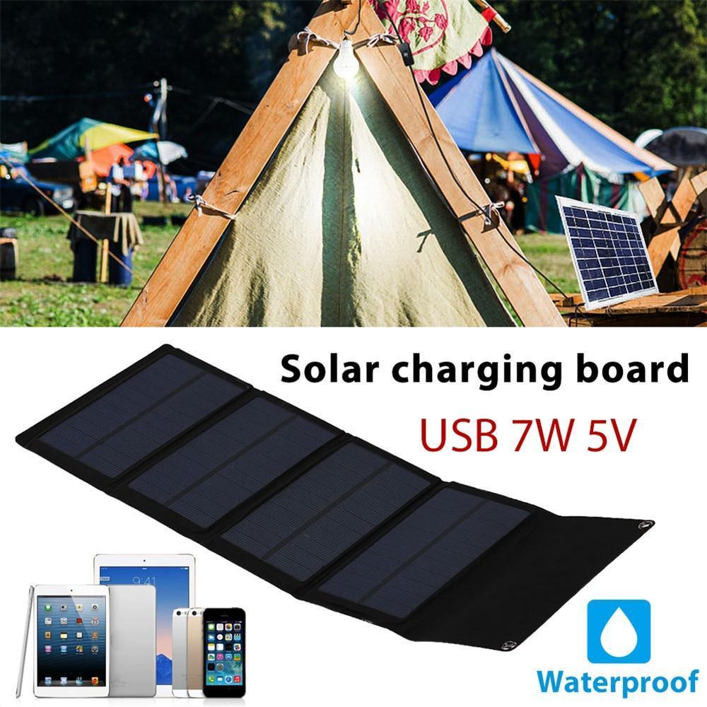Portable Folding Solar Cells 7W Generator phone Charger USB Output