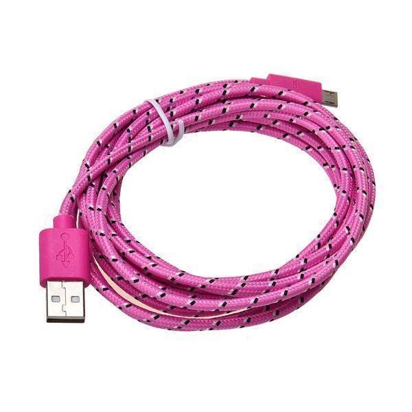 10 Ft Braided Cloth Lightning Cable for iPhone - Assorted Colors