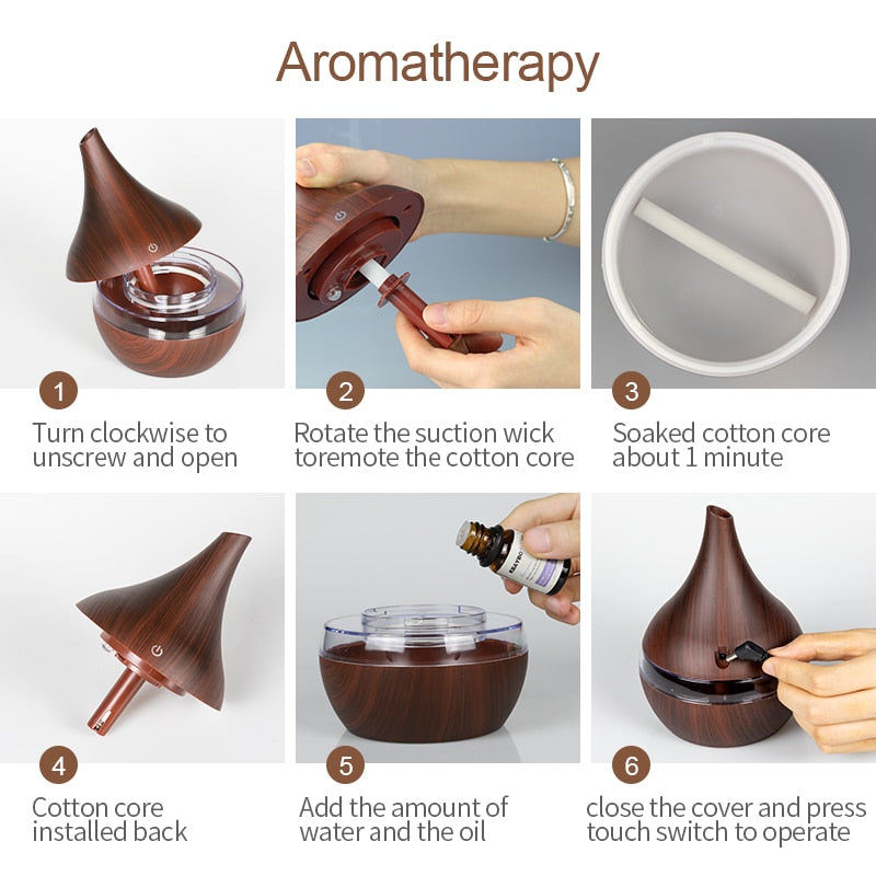 Humidifier with Aroma Diffusion and LED Lighting - AromaGlow