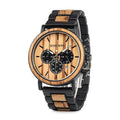 Wooden Men's Watch Military Chronograph