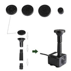 Sun Fountain "Sun Fountain" for Pond or Birdbath – With 4 Spray Heads