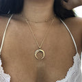 Multi Layered Crescent Moon Necklace