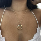 Multi Layered Crescent Moon Necklace