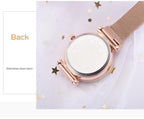 Fashionable Unique Mesh Magnet Buckle Exotic Starry Diamond Designer Luxury Ladies Women Watch