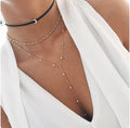 Multi Layered Boho Moon Pendant Hanging Necklace