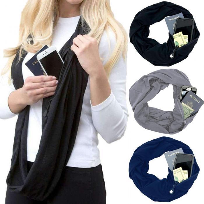 Multi-Way Infinity Scarf with Pocket