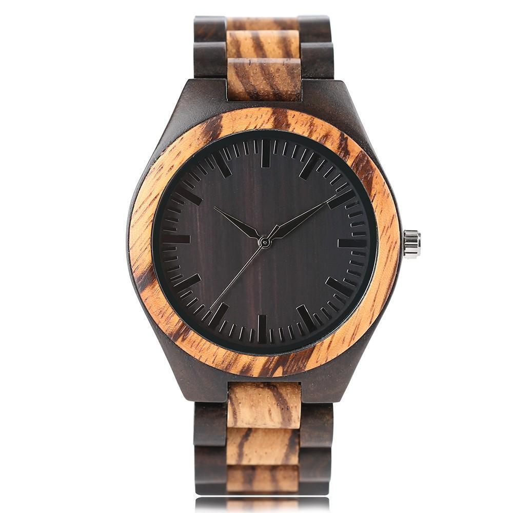 Bamboo Wooden Watch - Natural Wood Bracelet, Quartz