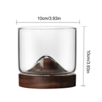 Houston - Wooden Base Whiskey Mountain Glass