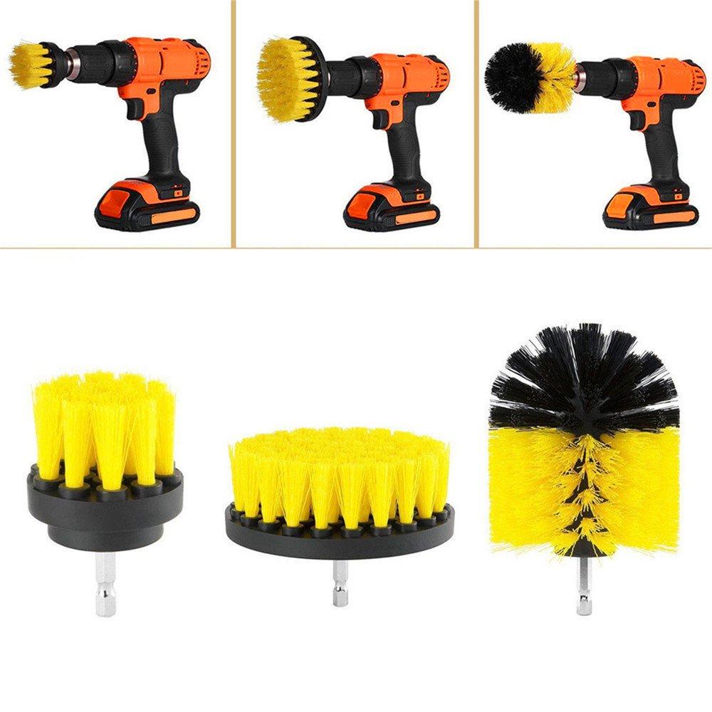 Cordless Drill Brush Set with 3 Nylon Cleaning Brushes