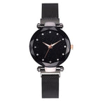 Fashionable Unique Mesh Magnet Buckle Exotic Starry Diamond Designer Luxury Ladies Women Watch