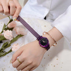 Fashionable Unique Mesh Magnet Buckle Exotic Starry Diamond Designer Luxury Ladies Women Watch