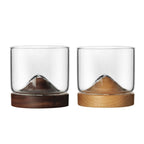 Houston - Wooden Base Whiskey Mountain Glass