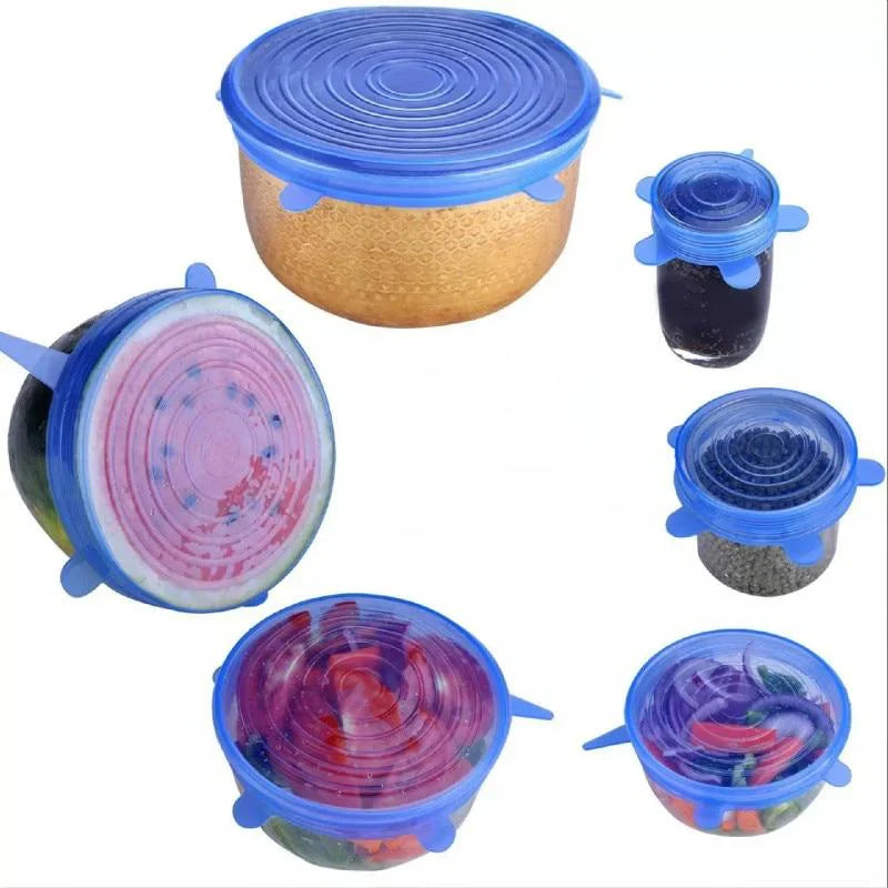 6-piece Set Flexible Silicone Lid