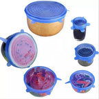 6-piece Set Flexible Silicone Lid
