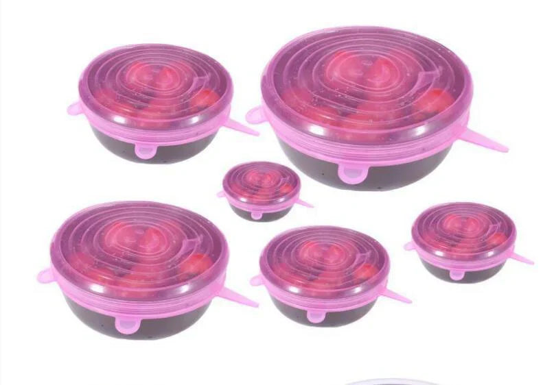 6-piece Set Flexible Silicone Lid