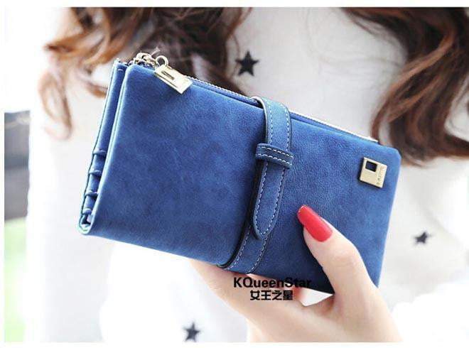 New Winter Fashion Trends Pumping Frosted Multi-card position two fold wallet