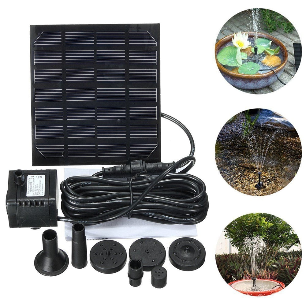 Sun Fountain "Sun Fountain" for Pond or Birdbath – With 4 Spray Heads