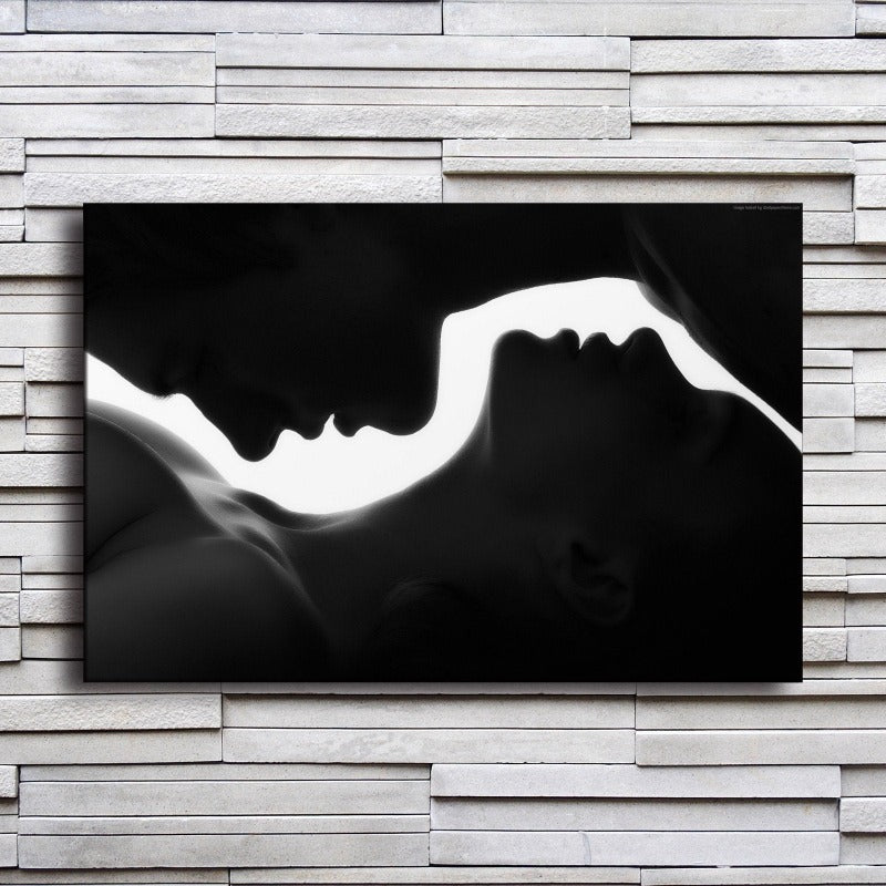 Man and Woman Silhouette - Canvas Wall Art Painting