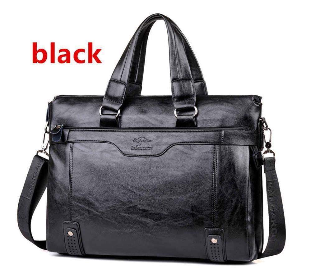 Men Business Shoulder Leather Messenger Briefcase