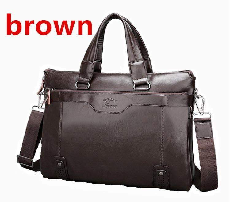 Men Business Shoulder Leather Messenger Briefcase