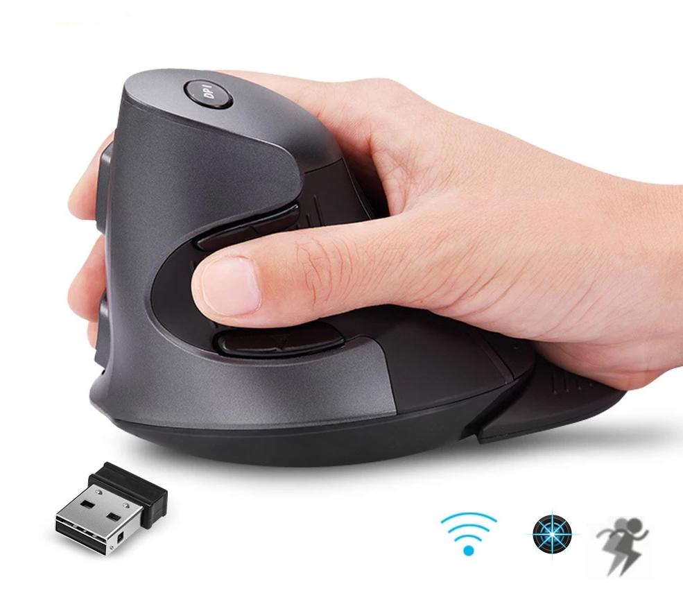 Ergonomic Vertical Wireless 6 Button Mouse